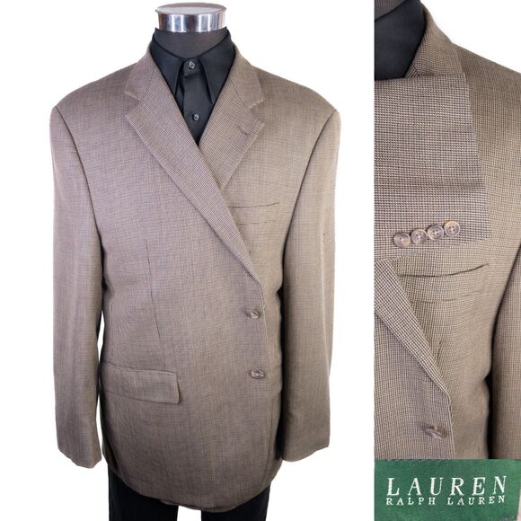 Ralph Lauren Mens Blazer Sz 48R Sport Coat Jacket 2-Button Houndstooth - Picture 1 of 13